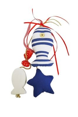 Κρεμαστό Υφασμάτινο Ριγέ Ψαράκι Με Σαπουνάκι