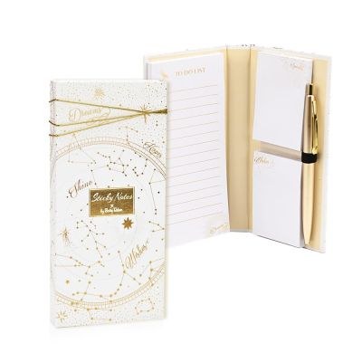 Μπομπονιέρες βάπτισης σημειωματάριο με post it και στυλό astral magic