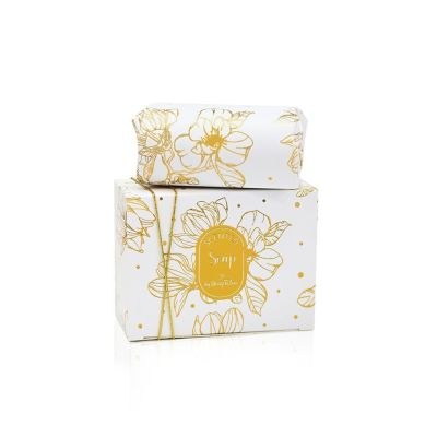 Μπομπονιέρες βάπτισης σαπούνι gold flowers 100gr