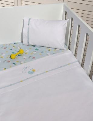 Baby oliver des.178 σεντόνια κούνιας σετ 3 τμχ με κέντημα