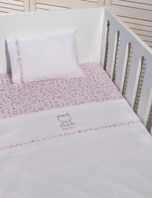 Baby Oliver des.179 σεντόνια κούνιας σετ 3 τμχ με κέντημα