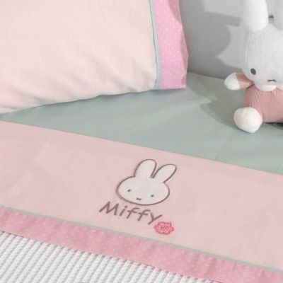 Miffy Σετ Σεντόνια Κούνιας 110x165 cm Ροζ 3τμχ