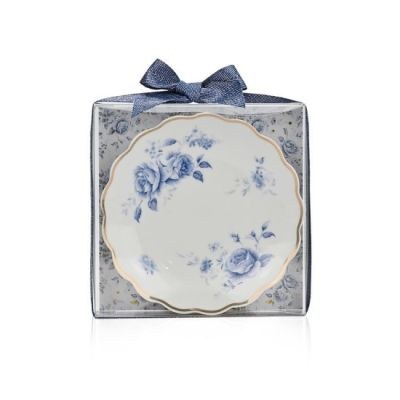 Μπομπονιέρες βάπτισης πιατάκι πορσελάνη blue flowers Soap Tales