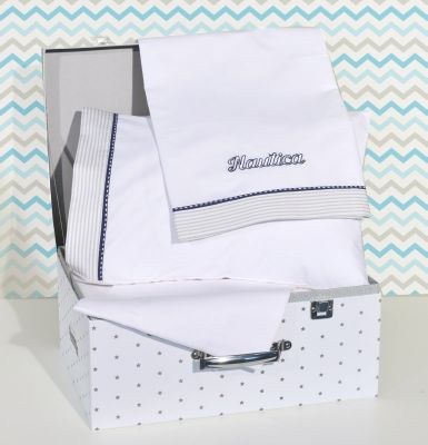 Nautica Σεντόνια Λίκνου Σετ 3τεμ. Μπεζ Ριγέ 