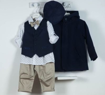 Χειμωνιάτικα βαπτιστικά ρούχα για αγόρι Bambolino Casper (Παλτό Montgomery)