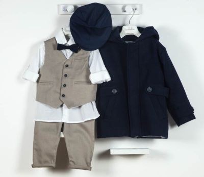 Χειμωνιάτικα βαπτιστικά ρούχα για αγόρι Bambolino Donovan (Παλτό Montgomery)