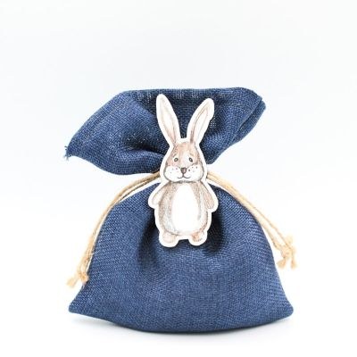 Μπομπονιέρα Βάπτισης Πουγκί με Λαγό