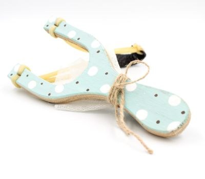 Μπομπονιέρα βάπτισης ξύλινη σφεντόνα