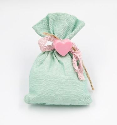 Μπομπονιέρα βάπτισης πουγκί βαμβακερό