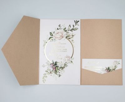 Προσκλητήρια γάμου Nude Τρίπτυχο