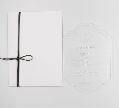 Προσκλητήρια γάμου Plexiglass