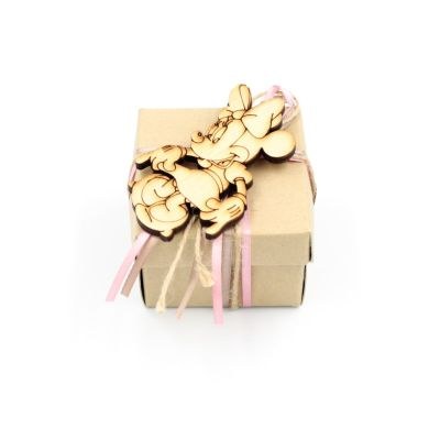 Μπομπονιέρα βάπτισης κουτί χάρτινο κραφτ