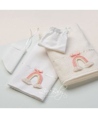 Λαδόπανα βάπτισης Lina Baby Ουράνιο Τόξο