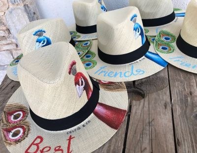 Peacock panama hat