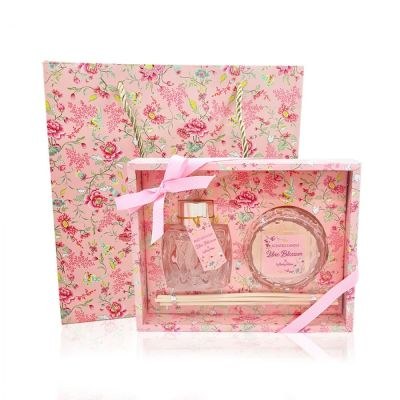 Σετ δώρου κερί και αρωματικό χώρου ροζ lilac blossom