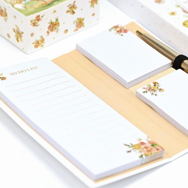 bbbbbbbbbbΜπομπονιέρες βάπτισης σημειωματάριο με post it και στυλό peach flowers