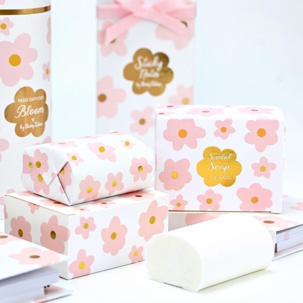 bbbbbbbbbbΜπομπονιέρες βάπτισης σαπούνι pink bloom 100gr