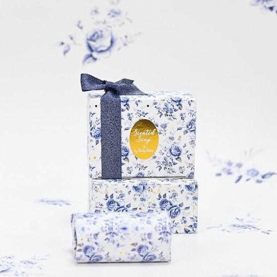 bbbbbbbbbbΜπομπονιέρες βάπτισης κερί Soap Tales Σαπούνι small blue flowers 100gr