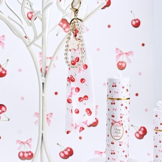 bbbbbbbbbbΜπομπονιέρες βάπτισης charm με μαντιλάκι και πέρλες cherry Soap Tales