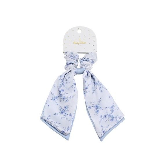 bbbbbbbbbbΜπομπονιέρες βάπτισης scrunchie με μαντίλι blue toile Soap Tales