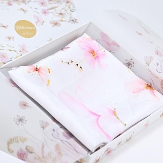 bbbbbbbbbbΜπομπονιέρες βάπτισης μαντίλι pink blossom Soap Tales