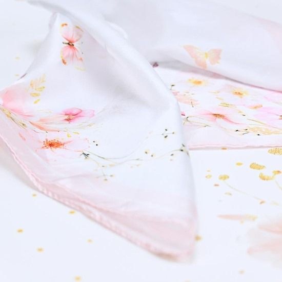 bbbbbbbbbbΜπομπονιέρες βάπτισης μαντίλι pink blossom Soap Tales