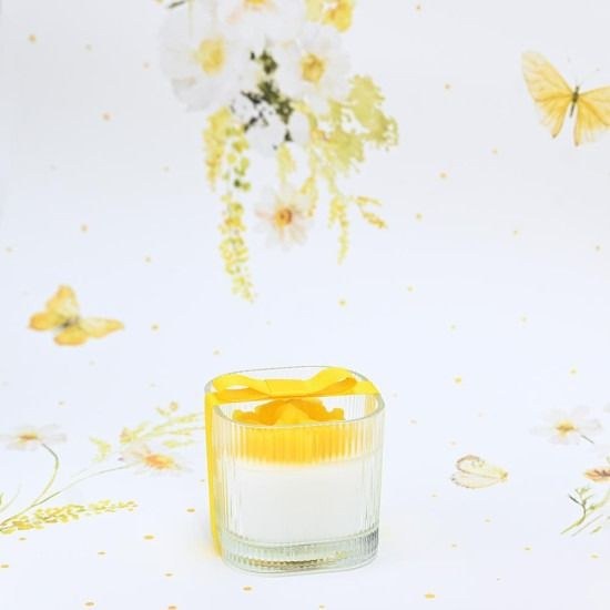 bbbbbbbbbbΜπομπονιέρες βάπτισης κερί Soap Tales Λουλούδι Κίτρινο 120γρ