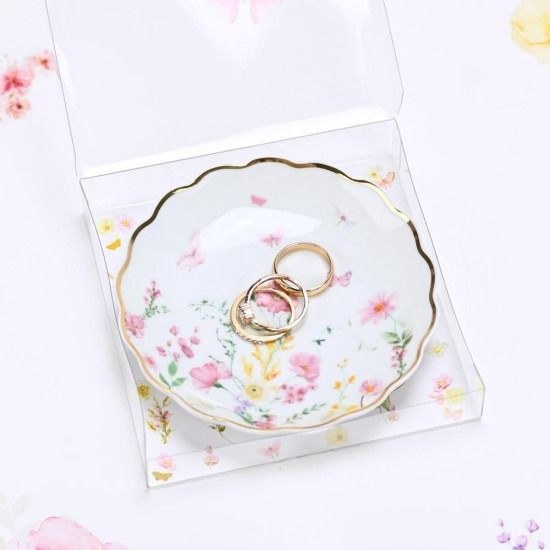 bbbbbbbbbbΜπομπονιέρες βάπτισης πιατάκι πορσελάνη pink fleur Soap Tales