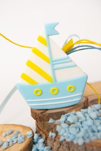 bbbbbbbbbbΣαπούνι Καραβάκι Σιελ Με Κίτρινο