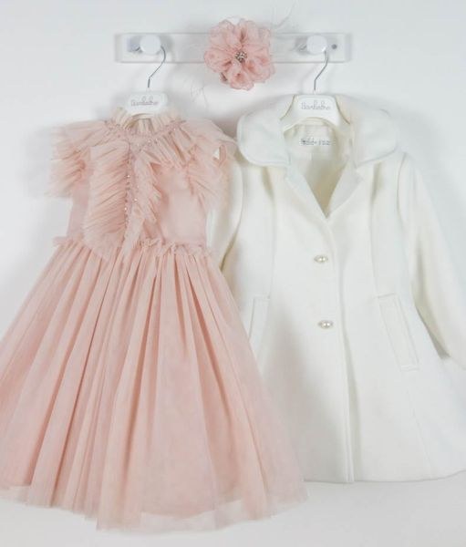 bbbbbbbbbbΧειμωνιάτικα βαπτιστικά ρούχα για κορίτσι Bambolino Korina (Παλτό Montgomery)