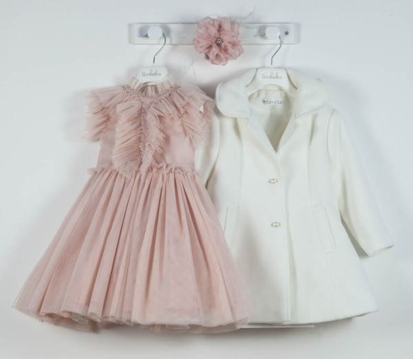 bbbbbbbbbbΧειμωνιάτικα βαπτιστικά ρούχα για κορίτσι Bambolino Korina (Παλτό Montgomery)