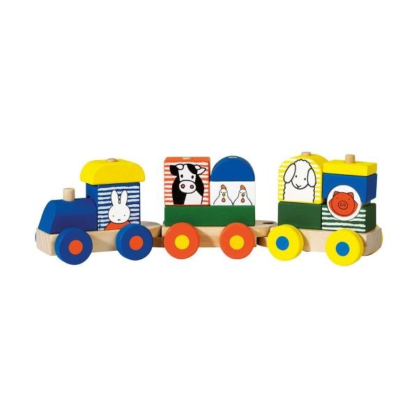 bbbbbbbbbbΞύλινο τρενάκι Miffy 12 τεμαχίων - συσκευασία σε κουτί