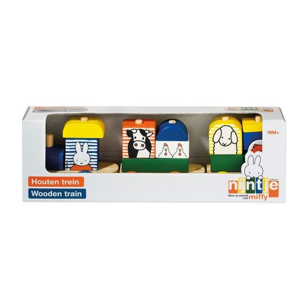 bbbbbbbbbbΞύλινο τρενάκι Miffy 12 τεμαχίων - συσκευασία σε κουτί