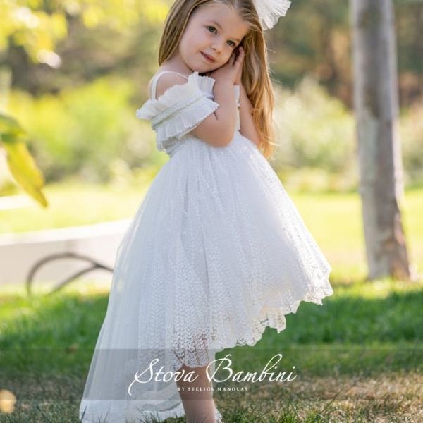 bbbbbbbbbbβαπτιστικά ρούχα για κορίτσι, ένα από τα πιο ιδιαίτερα βαπτιστικά φορέματα της συλλογής Stova Bambini