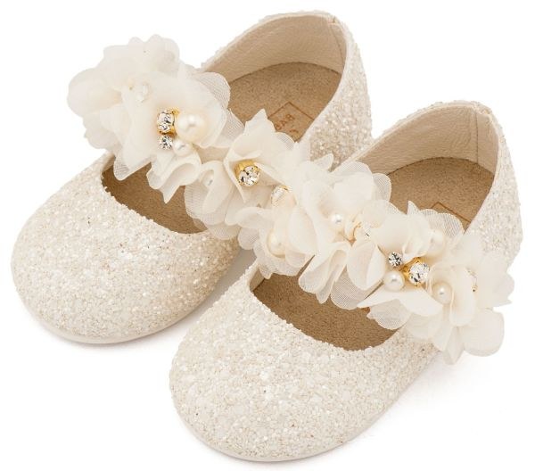 bbbbbbbbbbΒαπτιστικά παπούτσια για κορίτσι από την Babywalker σε εκρού χρώμα