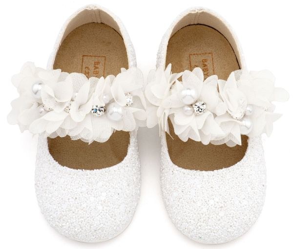 bbbbbbbbbbΒαπτιστικά παπούτσια για κορίτσι από την Babywalker σε λευκό χρώμα