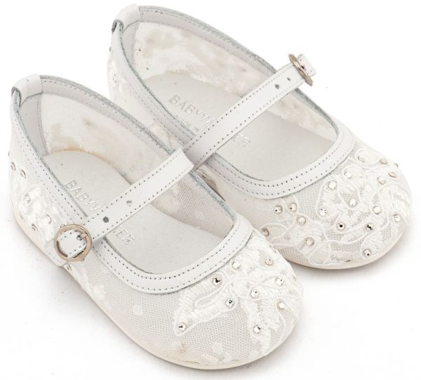 bbbbbbbbbbΒαπτιστικά παπούτσια για κορίτσι σε λευκό χρώμα