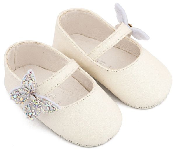 bbbbbbbbbbΒαπτιστικά παπούτσια για κορίτσι σε λευκό χρώμα με στρασένια Πεταλούδα