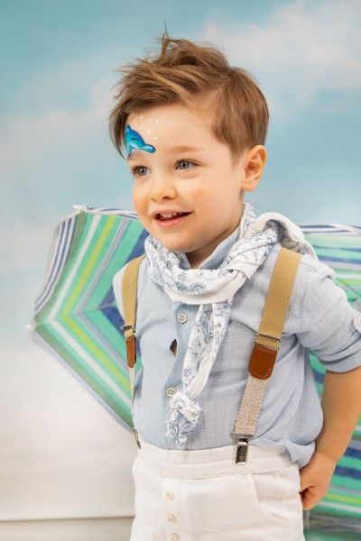 bbbbbbbbbbβαπτιστικά ρούχα αγόρι bambolino david σε σιέλ και λευκές αποχρώσεις