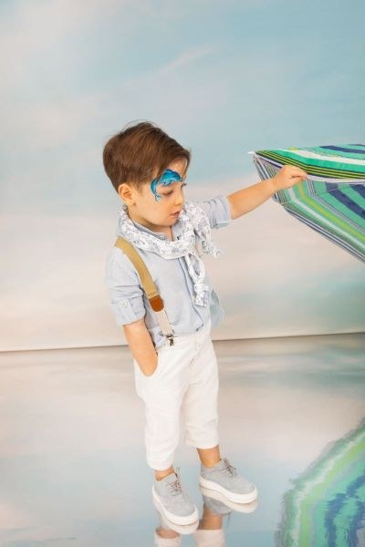 bbbbbbbbbbβαπτιστικά ρούχα αγόρι bambolino david σε σιέλ και λευκές αποχρώσεις