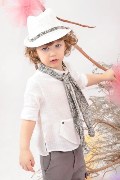 bbbbbbbbbbStock βαπτιστικά ρούχα για αγόρι Bambolino Silver