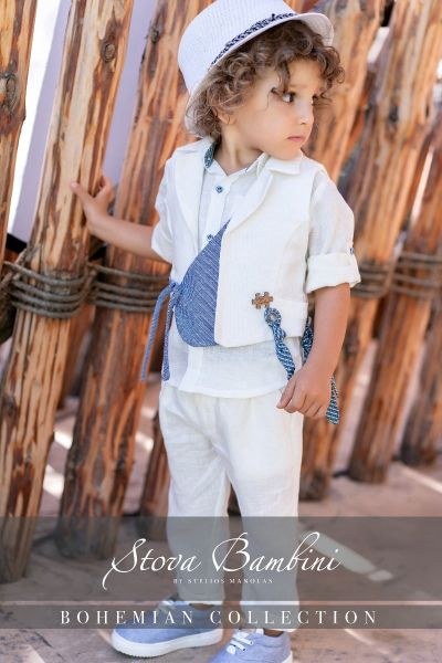 bbbbbbbbbbΒαπτιστικό ρούχο για αγόρι από υψηλής ποιότητας 100% Linen.