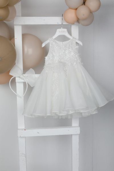 bbbbbbbbbbΛευκό βαπτιστικό φόρεμα Bambolino 