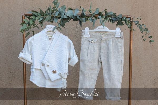 bbbbbbbbbbΒαπτιστικά ρούχα για αγόρι Stova Bambini SS24 B18