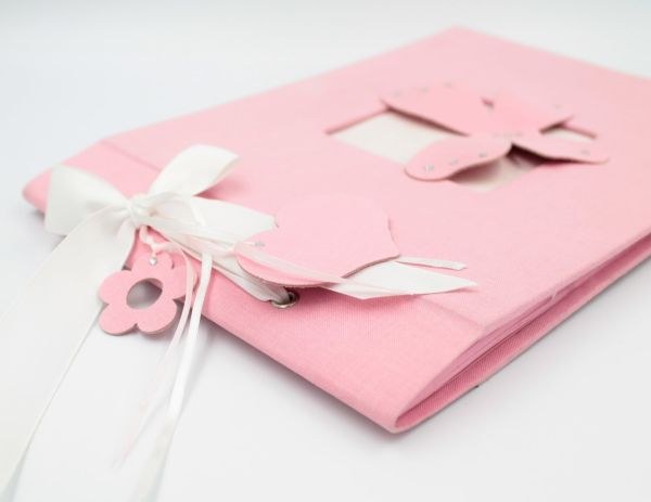 bbbbbbbbbbΒιβλίο Ευχών Ροζ Πεταλούδα