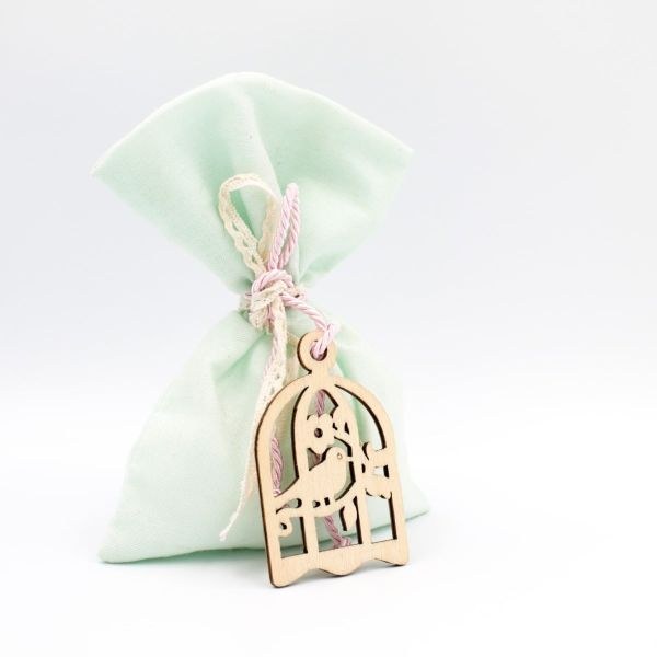 bbbbbbbbbbΜπομπονιέρα βάπτισης πουγκί βαμβακερό