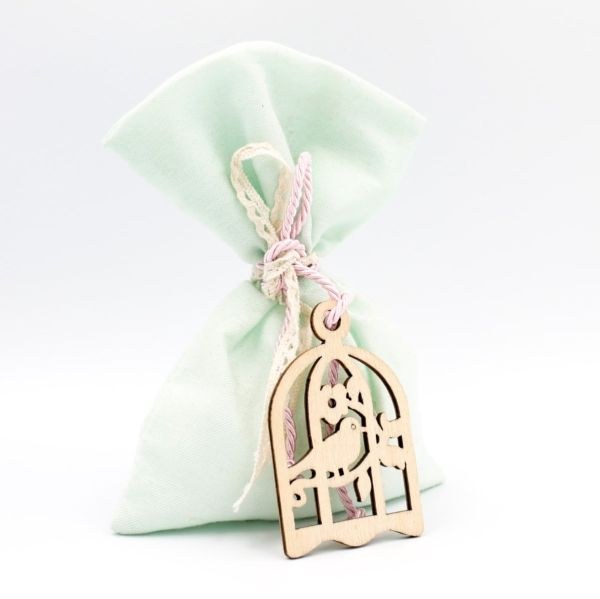 bbbbbbbbbbΜπομπονιέρα βάπτισης πουγκί βαμβακερό