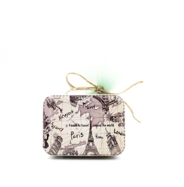 bbbbbbbbbbΜπομπονιέρα βάπτισης μεταλλικό βαλιτσάκι