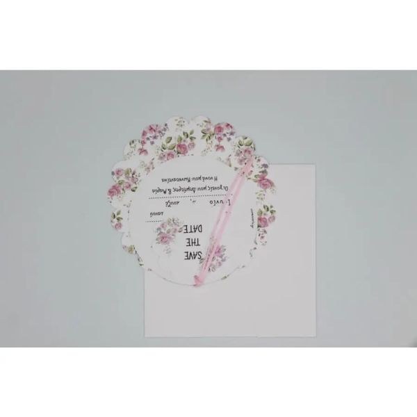 bbbbbbbbbbΠροσκλητήρια βάπτισης Φλοράλ Ροζέτα 