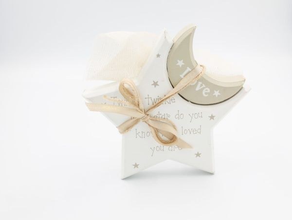 bbbbbbbbbbΜπομπονιέρα Βάπτισης Αστέρι φεγγάρι